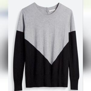 41 Hawthorn Colorblock Button-back Crewneck Sweater, Size Small